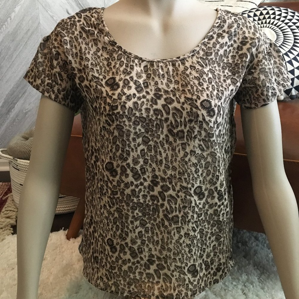 ELEMENT SHEER LEOPARD PRINT BLOUSE *LIKE NEW*